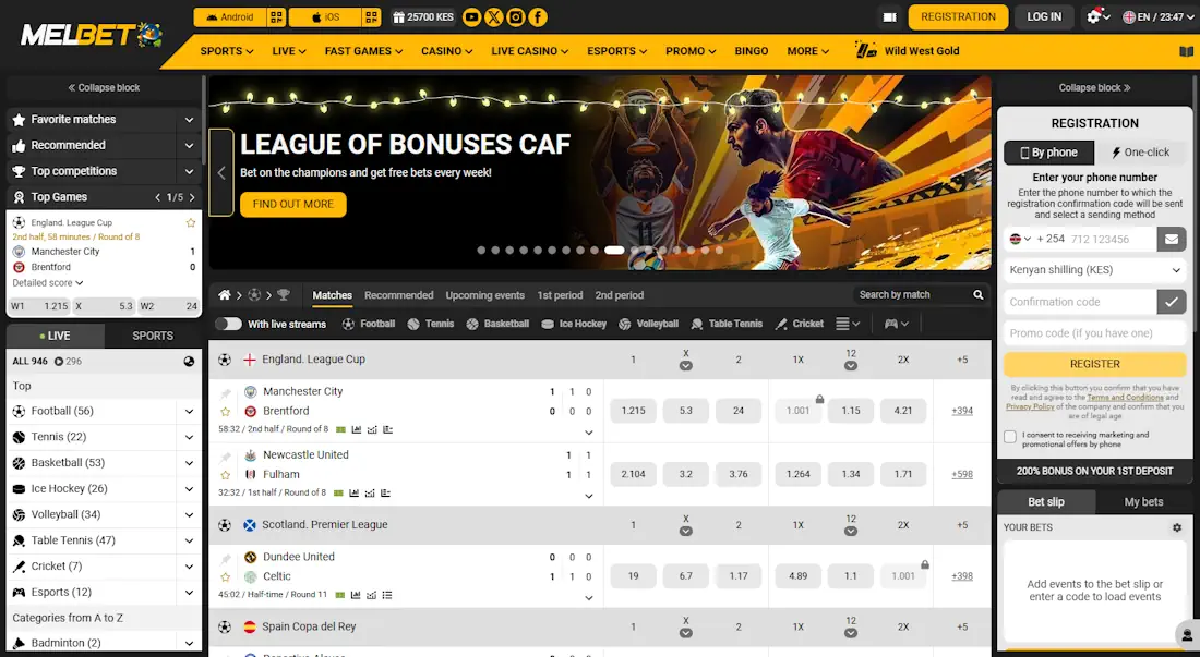 Melbet Casino and Sportsbook Screenshot
